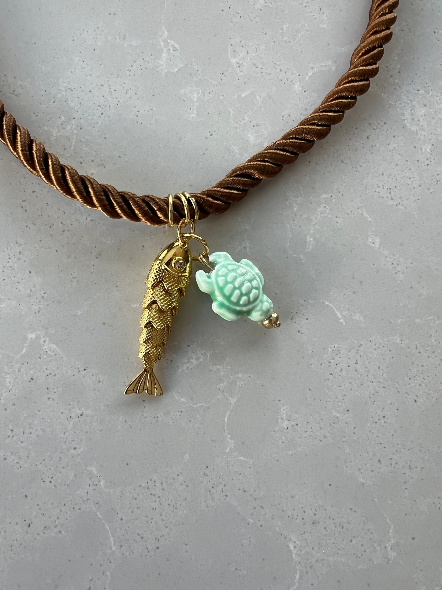 Short Cord necklace , extendable back closure #57