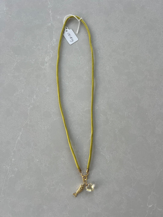 Middle long cord necklace #49