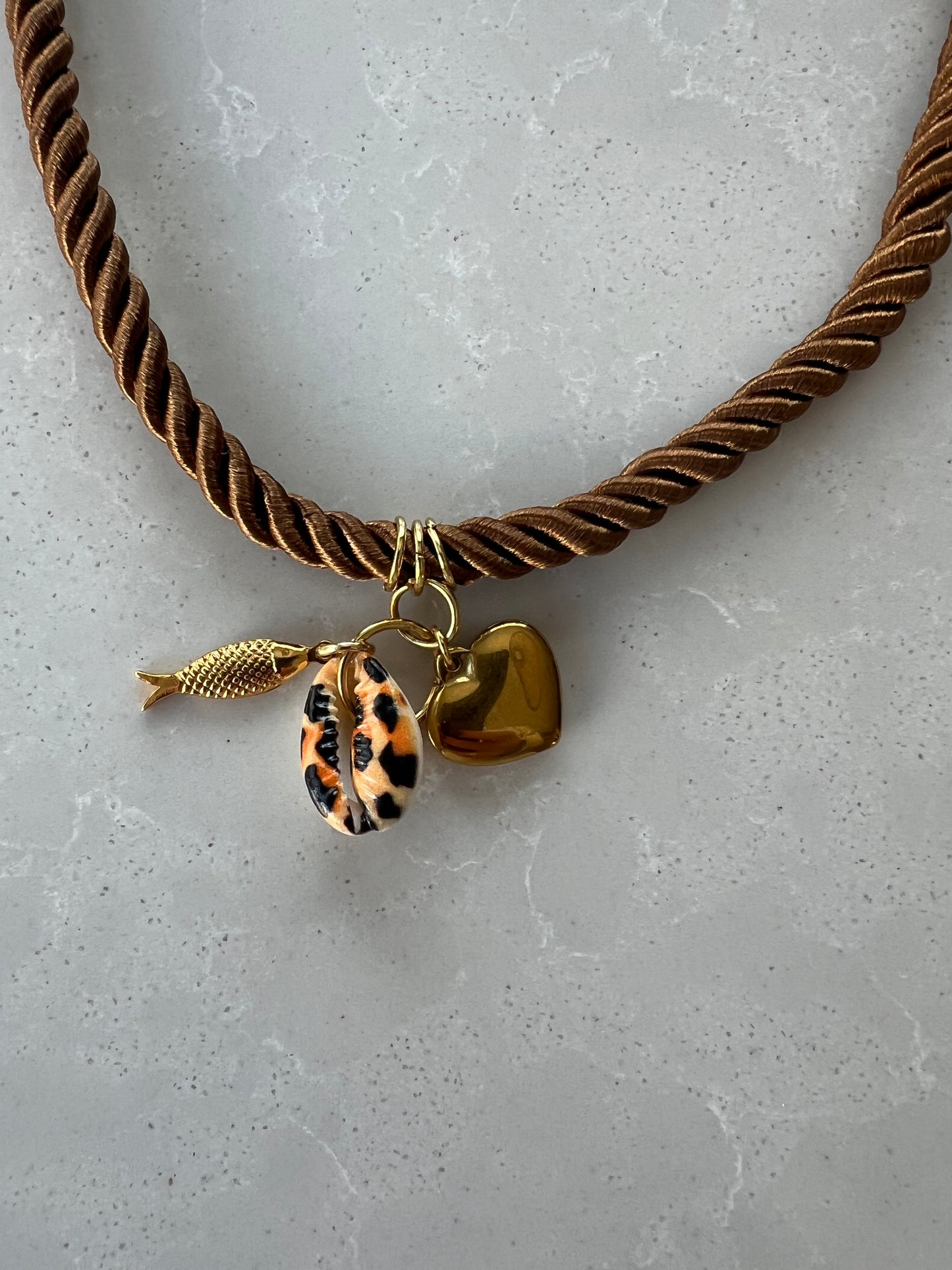 Short Cord necklace, extendable back closure #59