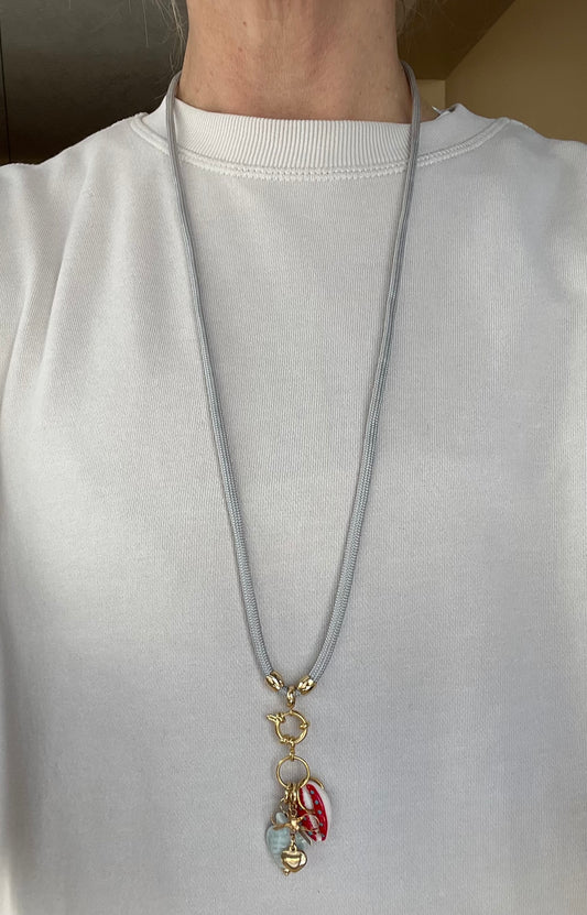 Cord necklace, multiple ways to wear #37