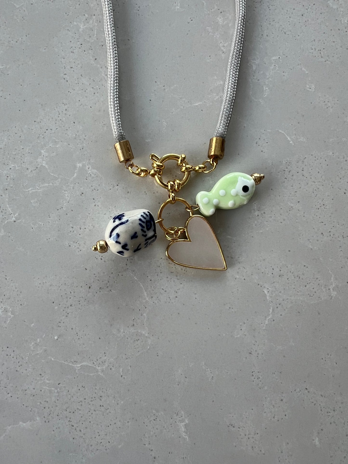 Middle long cord necklace #50