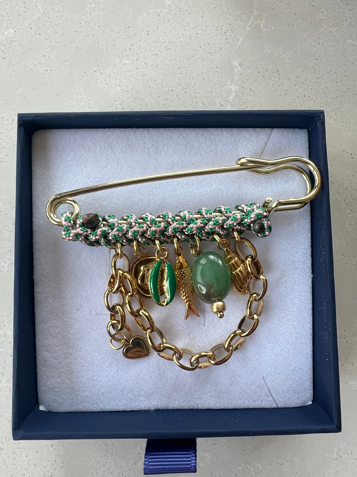 Large crochet pin brooch #18