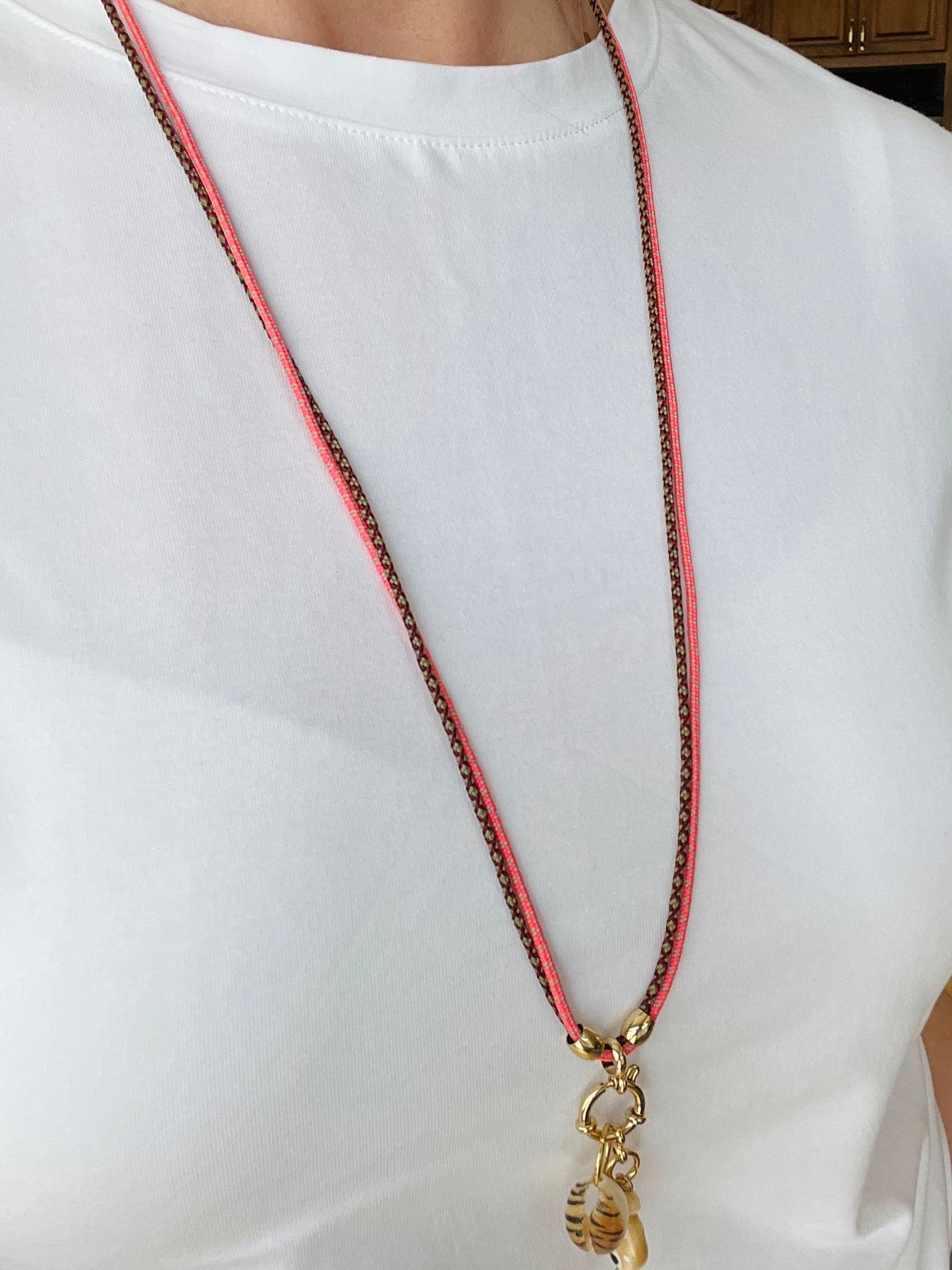Double cord necklace, multiple ways to wear #96