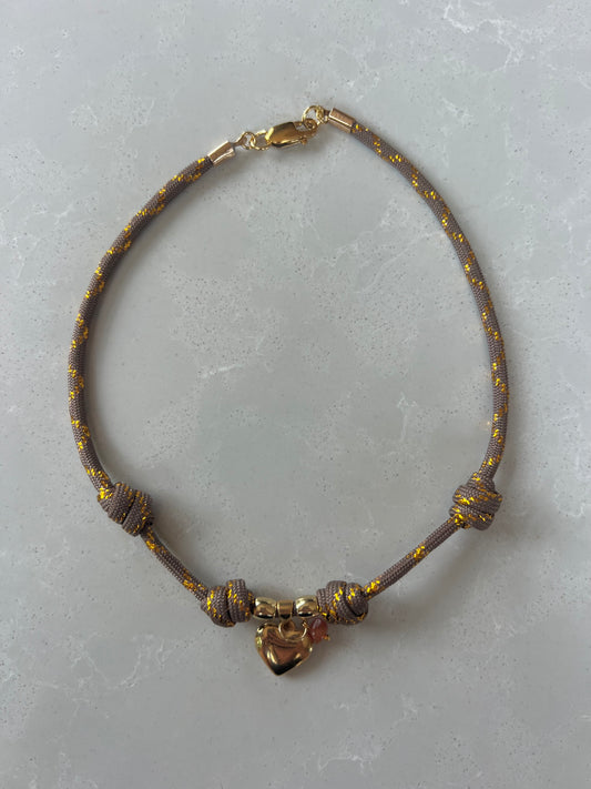 Multiple knotted short cord necklace #116