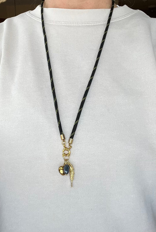 Middle long cord necklace #48