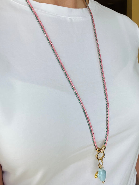 Double cord necklace, multiple ways to wear #95