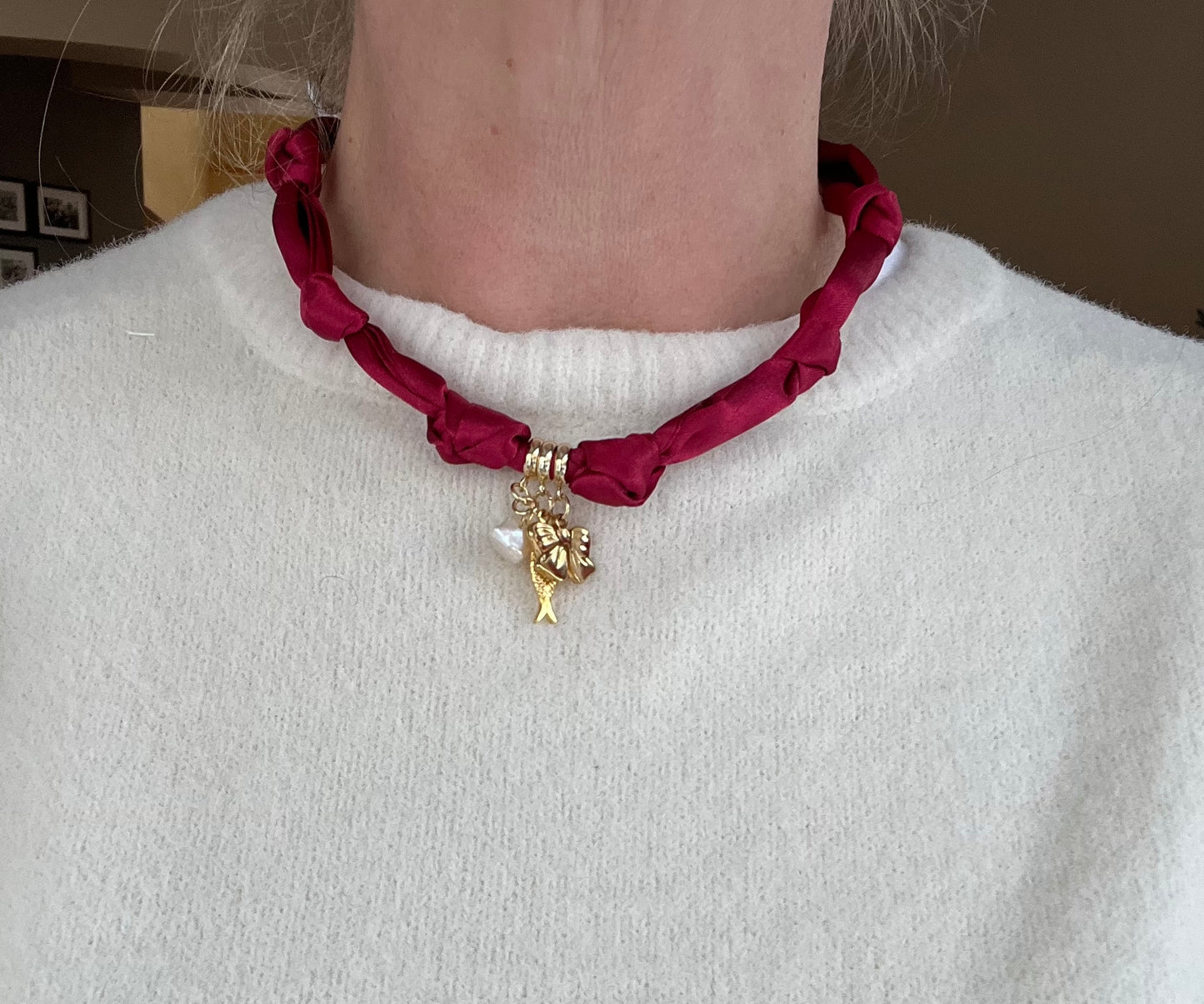 Scarf necklace #49 ( closure  at the back)