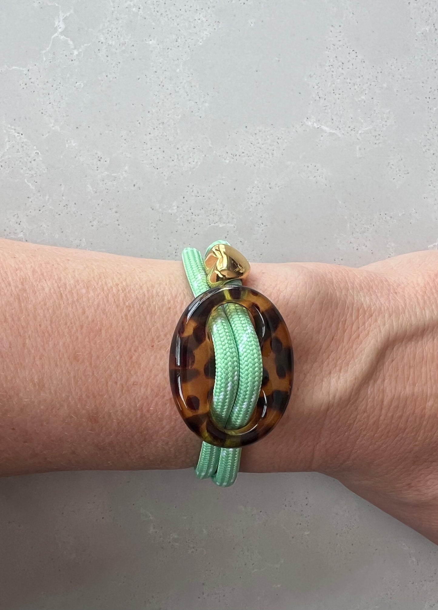Cord bracelet with tortoise bean and heart #8