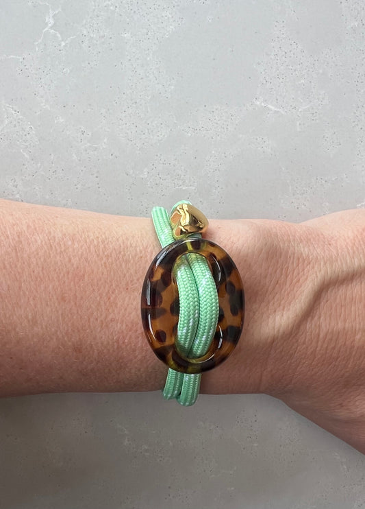 Cord bracelet with tortoise bean and heart #8