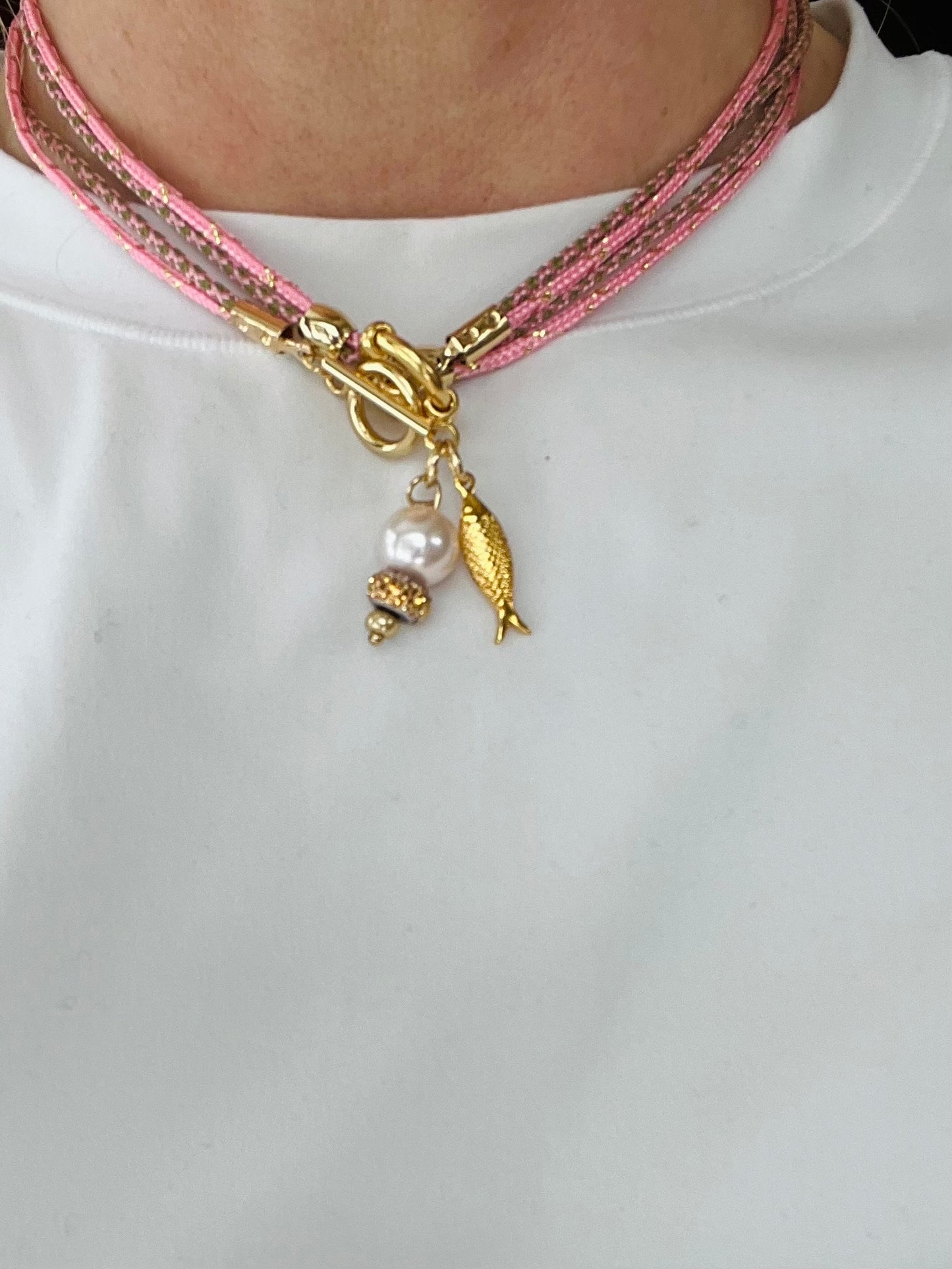 Double cord necklace, multiple ways to wear #90