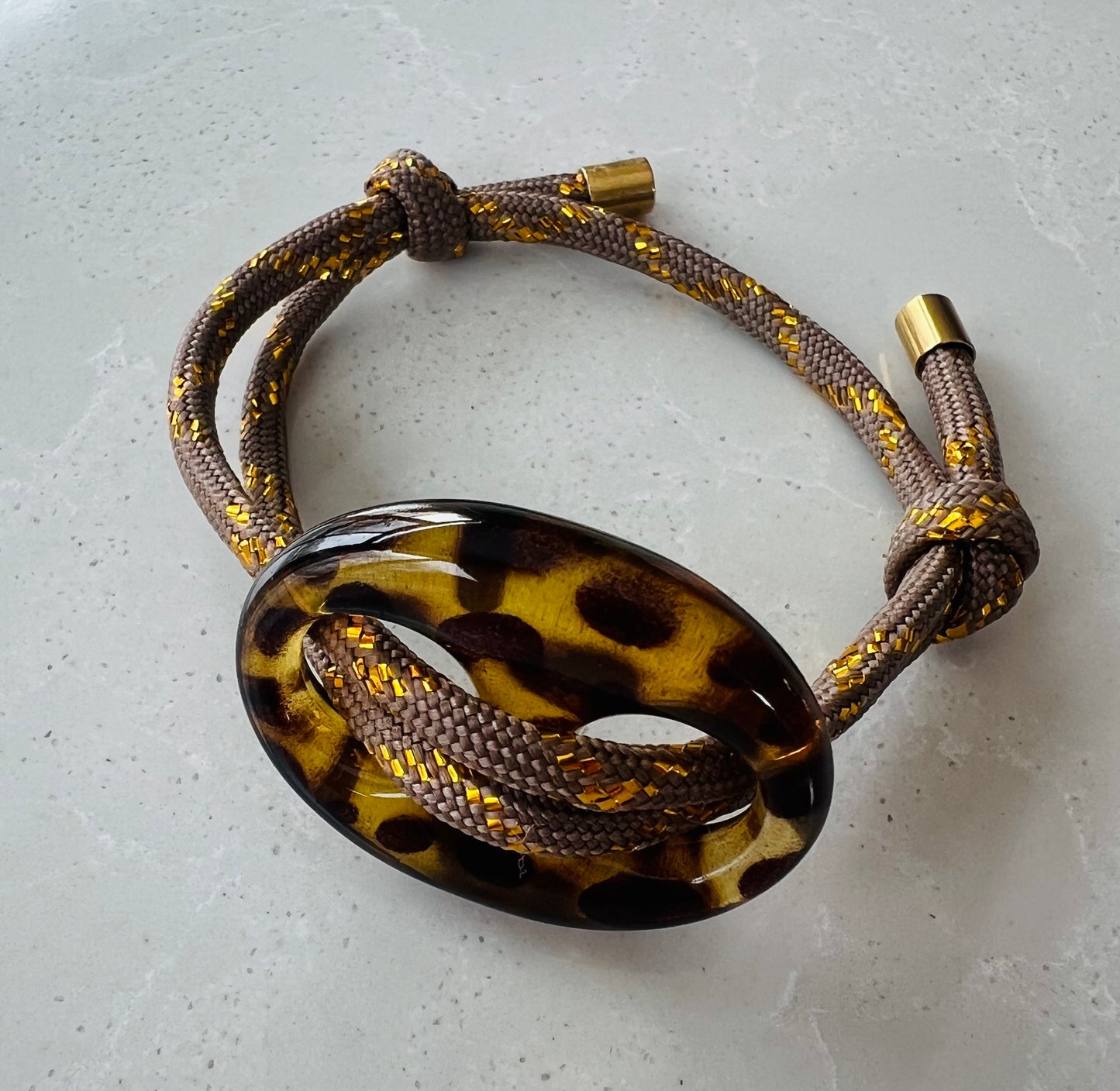 Cord bracelet with tortoise bean #9