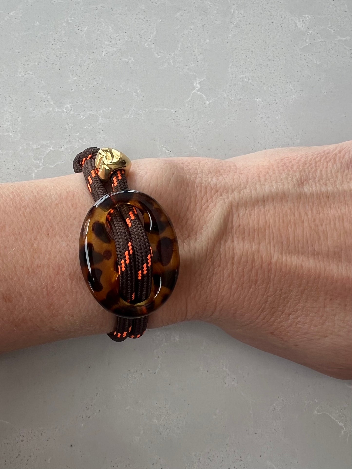 Cord bracelet with tortoise bean and heart #7