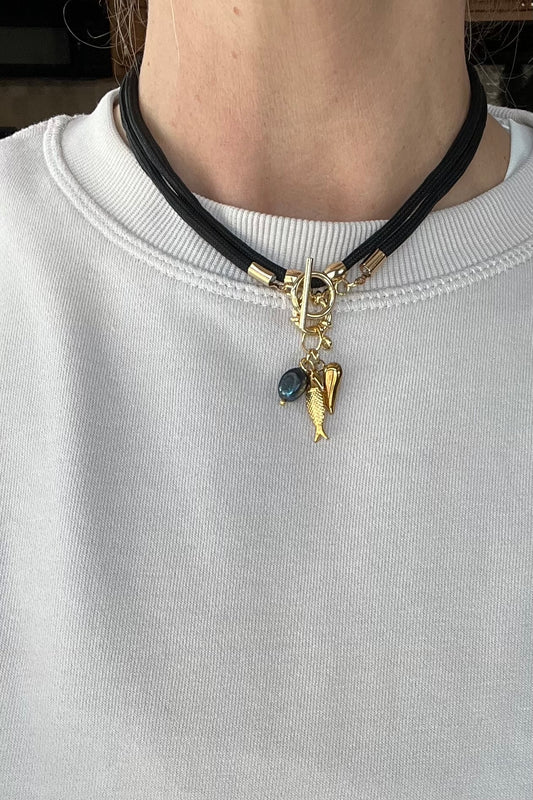 Cord necklace, multiple ways to wear #42