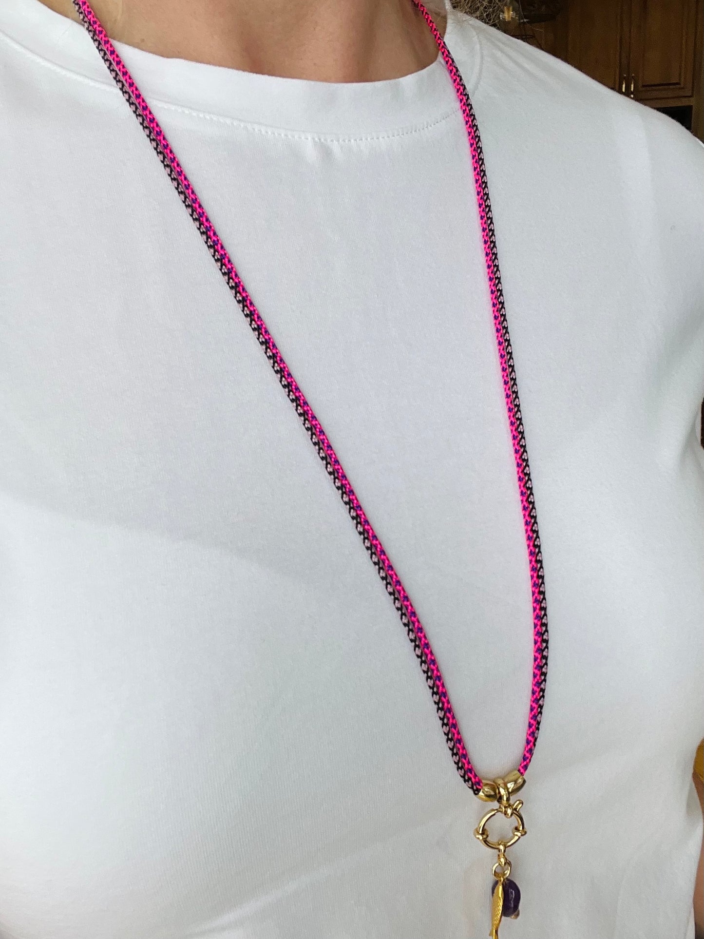 Double cord necklace, multiple ways to wear #94