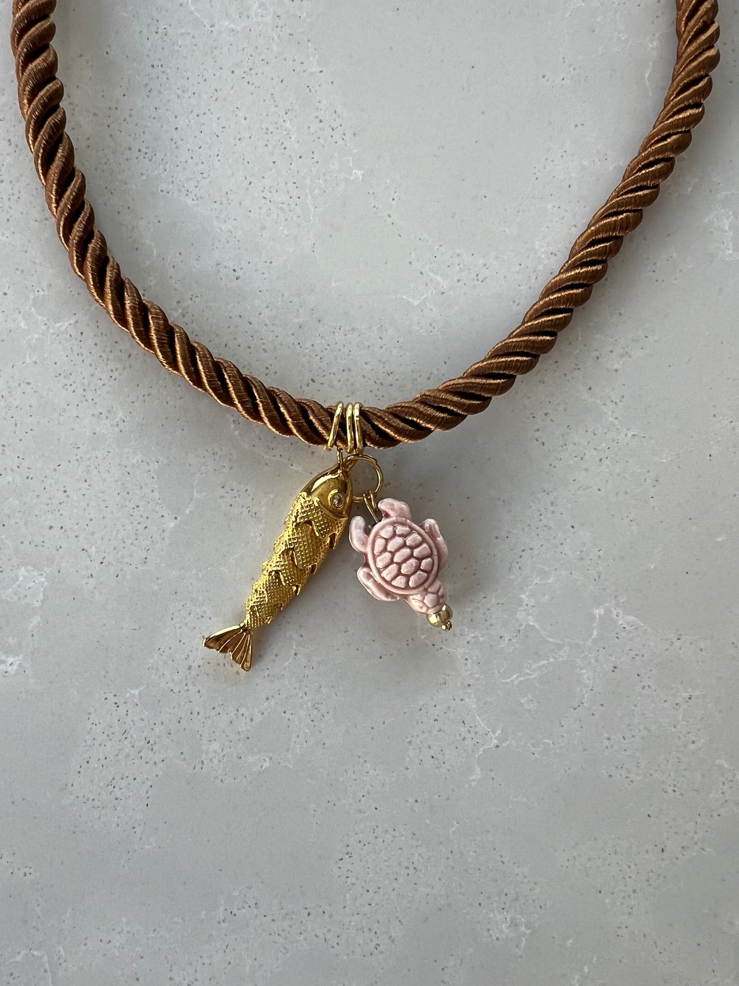 Short Cord necklace, extendable back closure #58