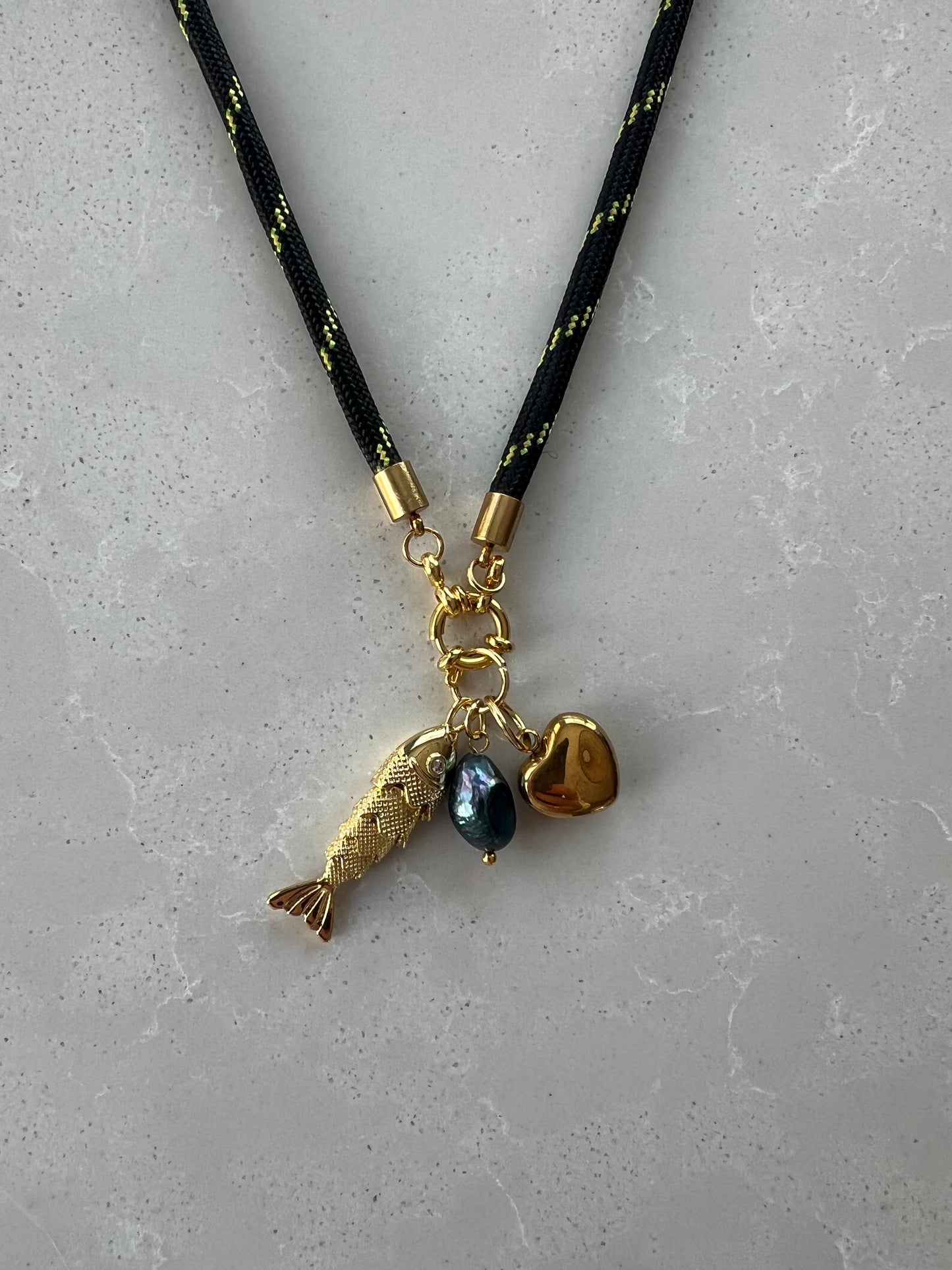 Middle long cord necklace #48