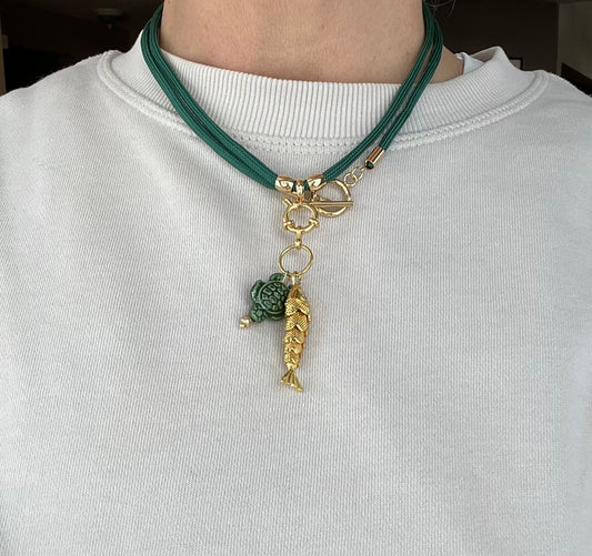 Cord necklace, multiple ways to wear #34