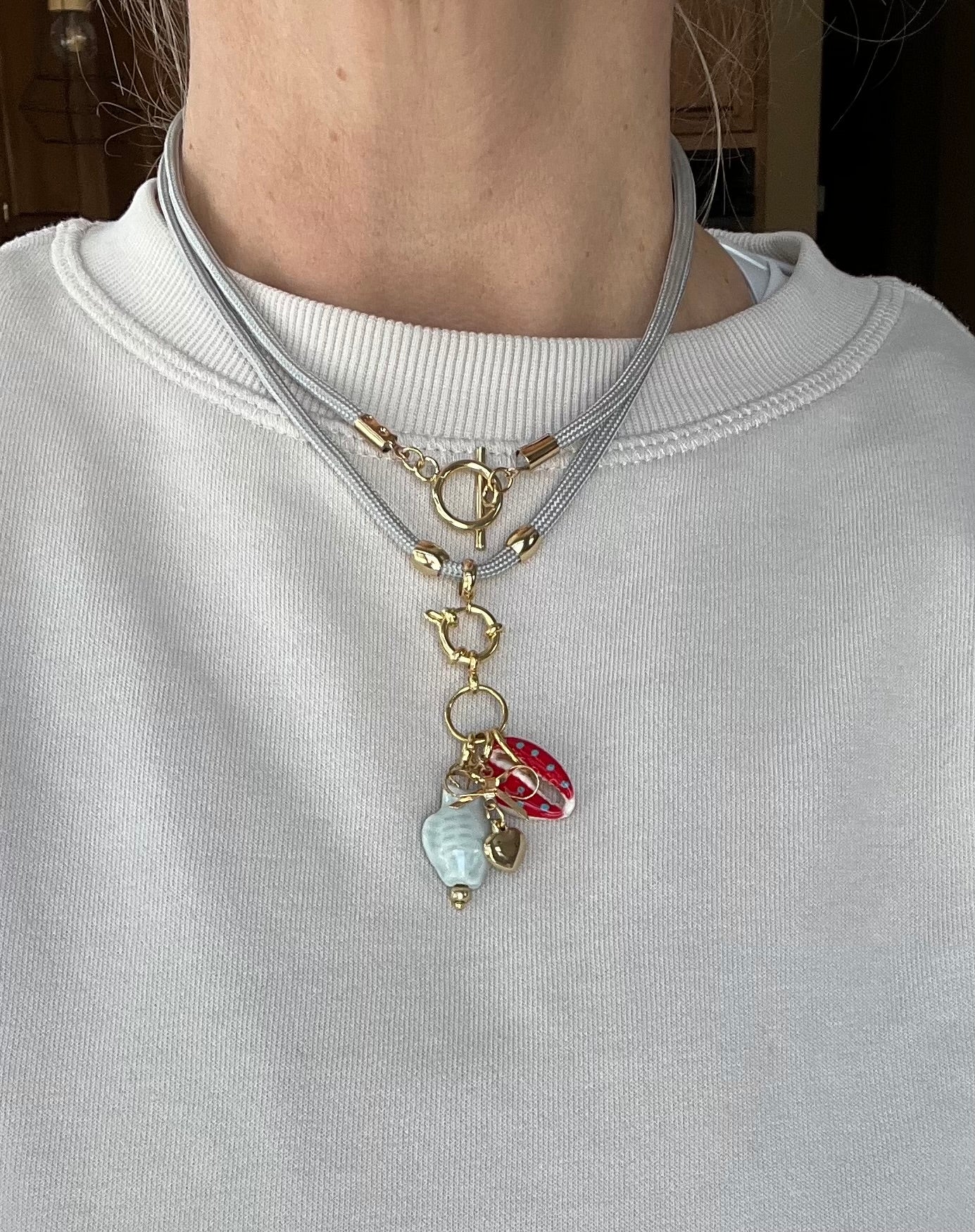 Cord necklace, multiple ways to wear #37