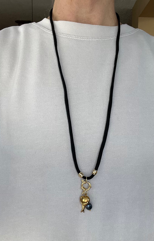 Cord necklace, multiple ways to wear #41