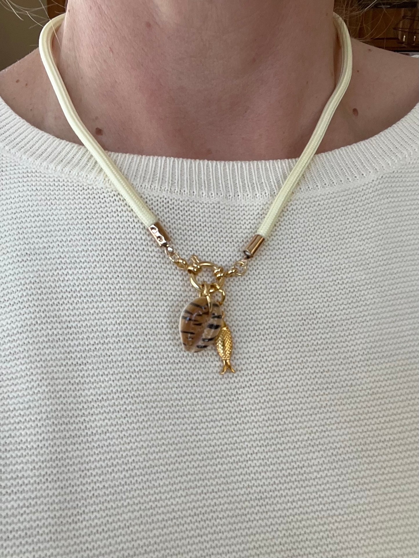 Cord necklace, short # 79