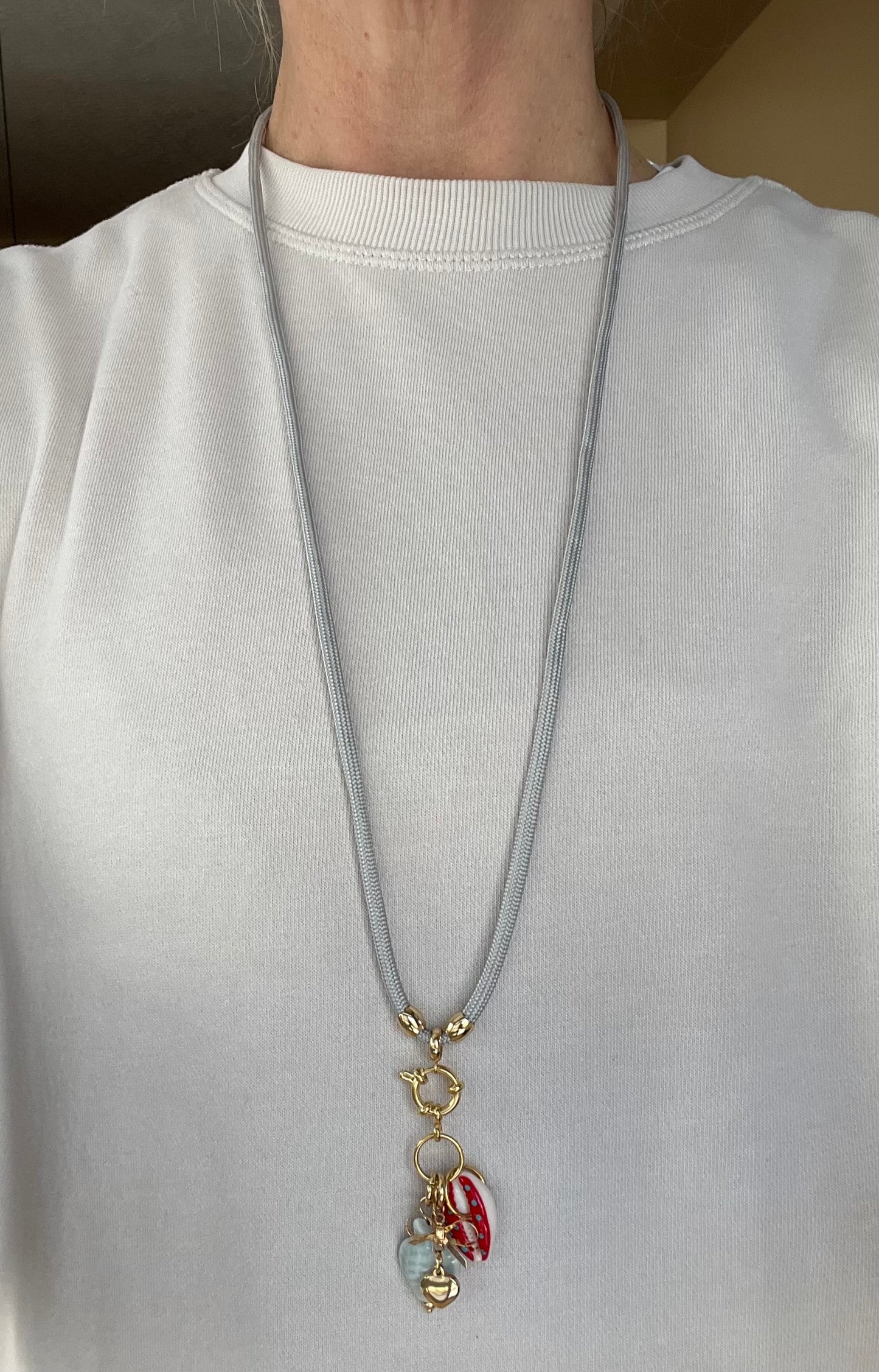 Cord necklace, multiple ways to wear #37