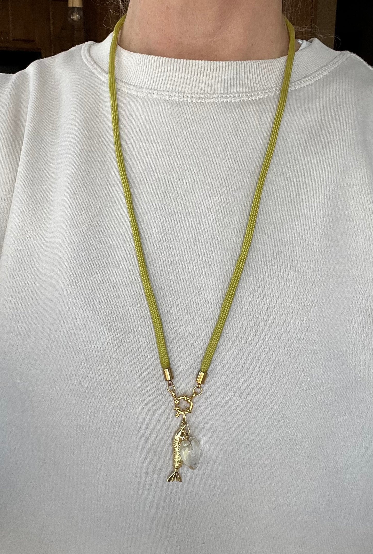 Middle long cord necklace #49