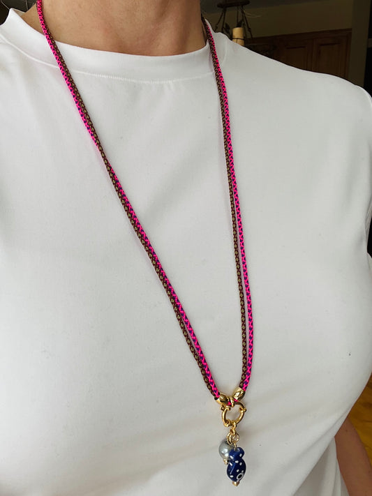 Double cord necklace, multiple ways to wear #91