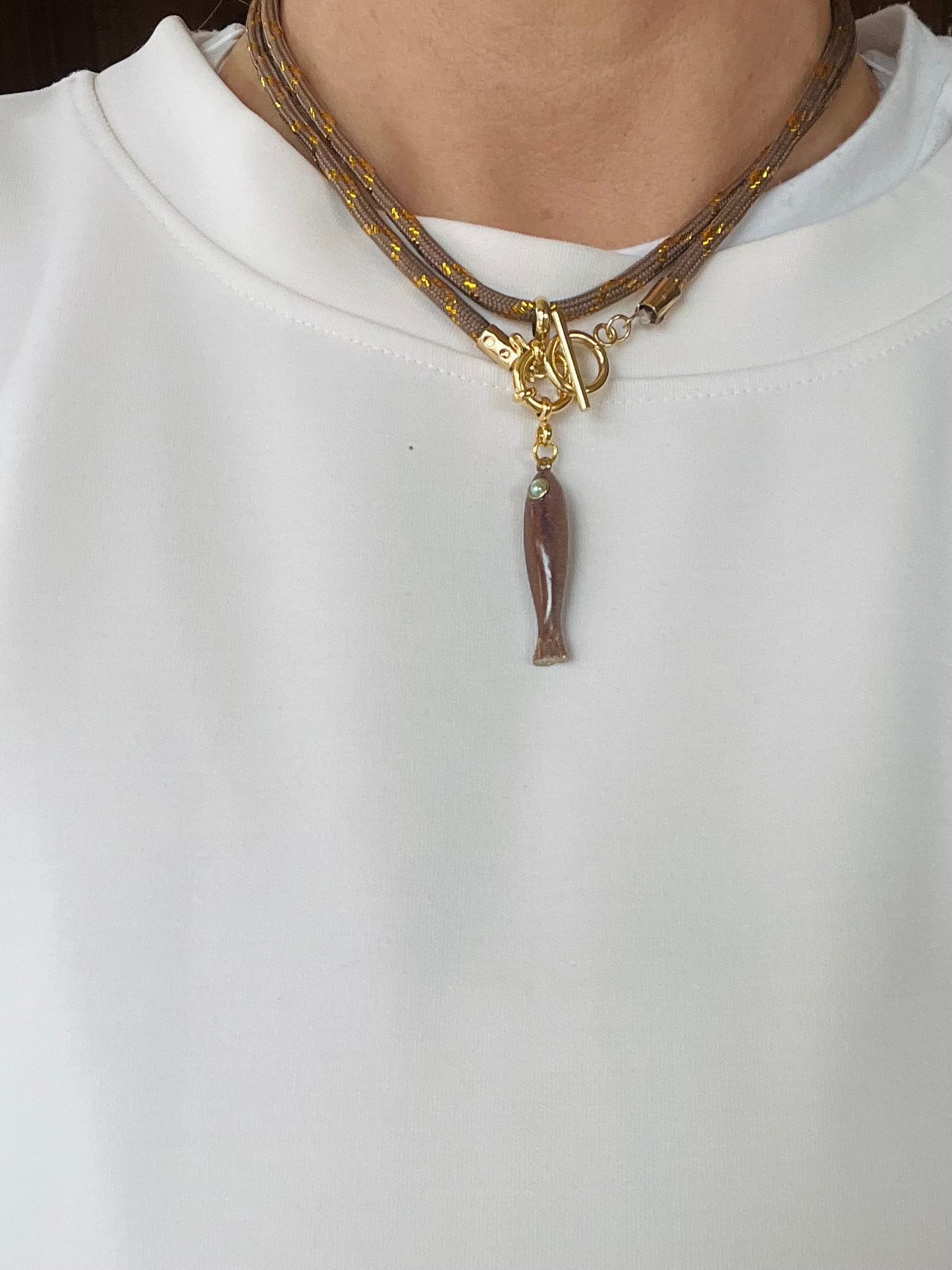 Cord necklace, multiple ways to wear# 74