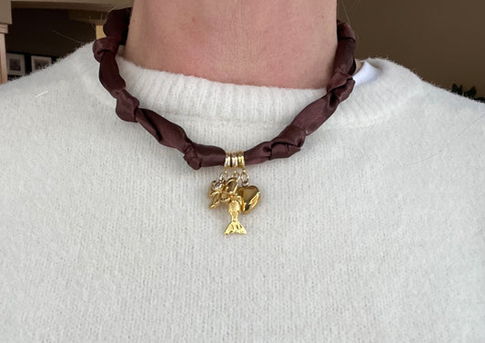 Scarf necklace #50( closure at the back)