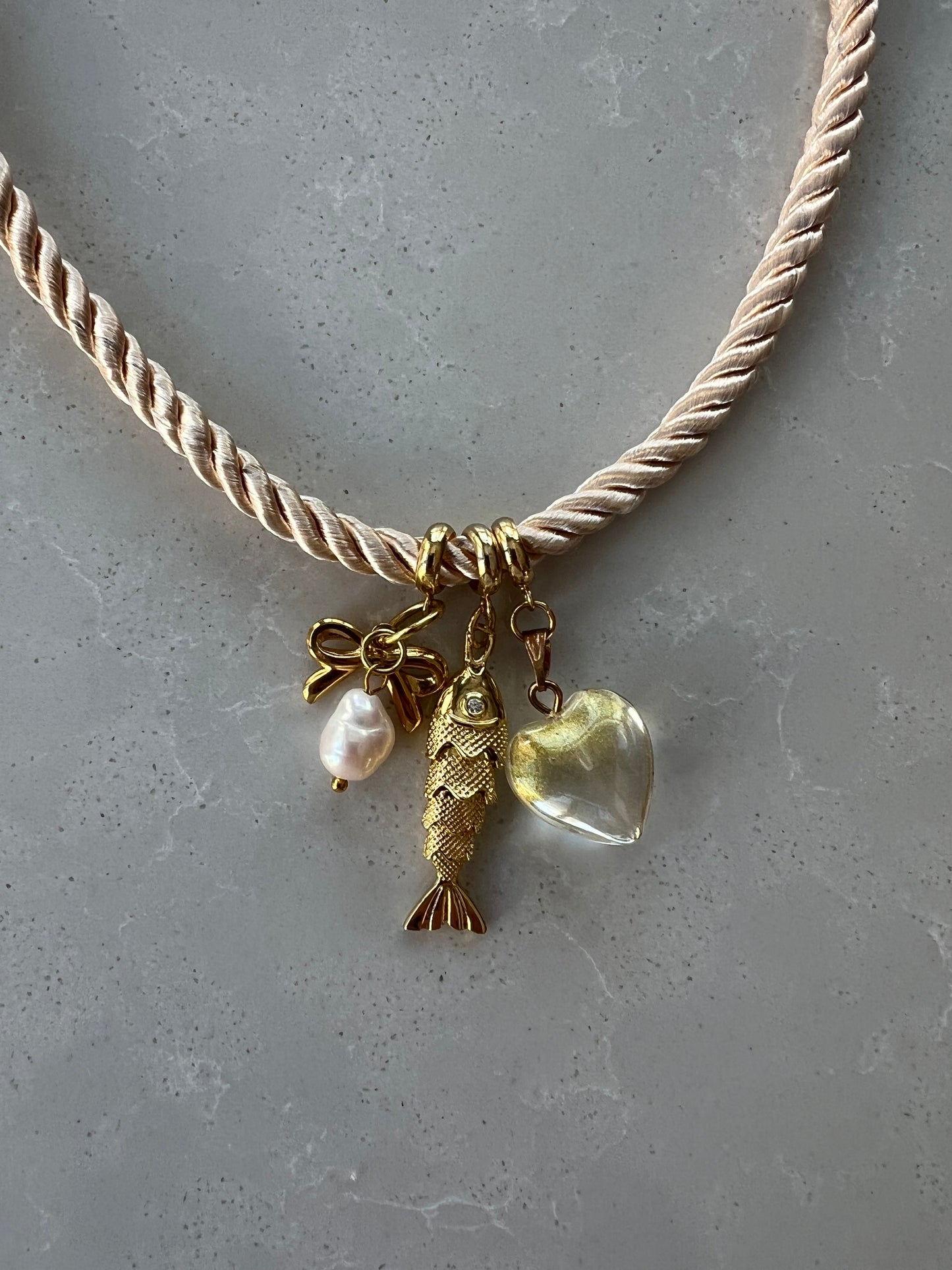 Short Cord necklace, extendable back closure #56