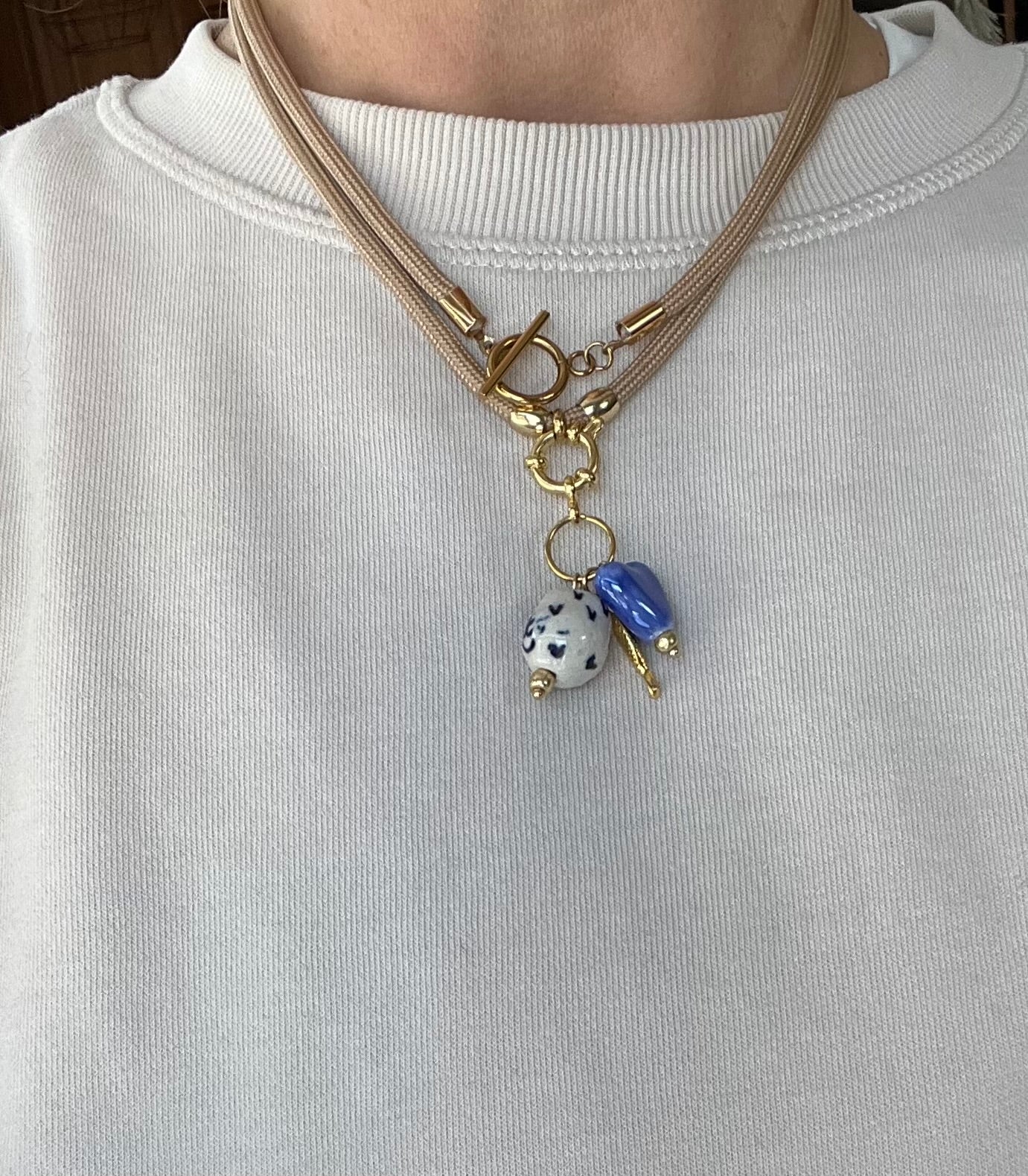 Cord necklace, multiple ways to wear #43