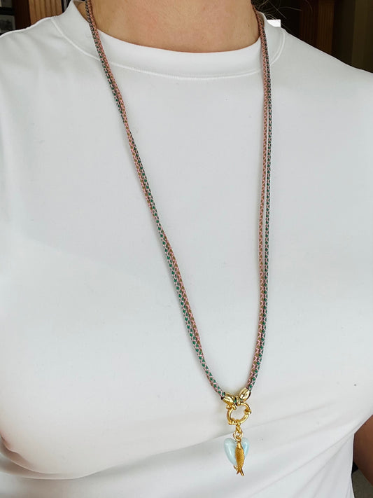 Double cord necklace, multiple ways to wear #89