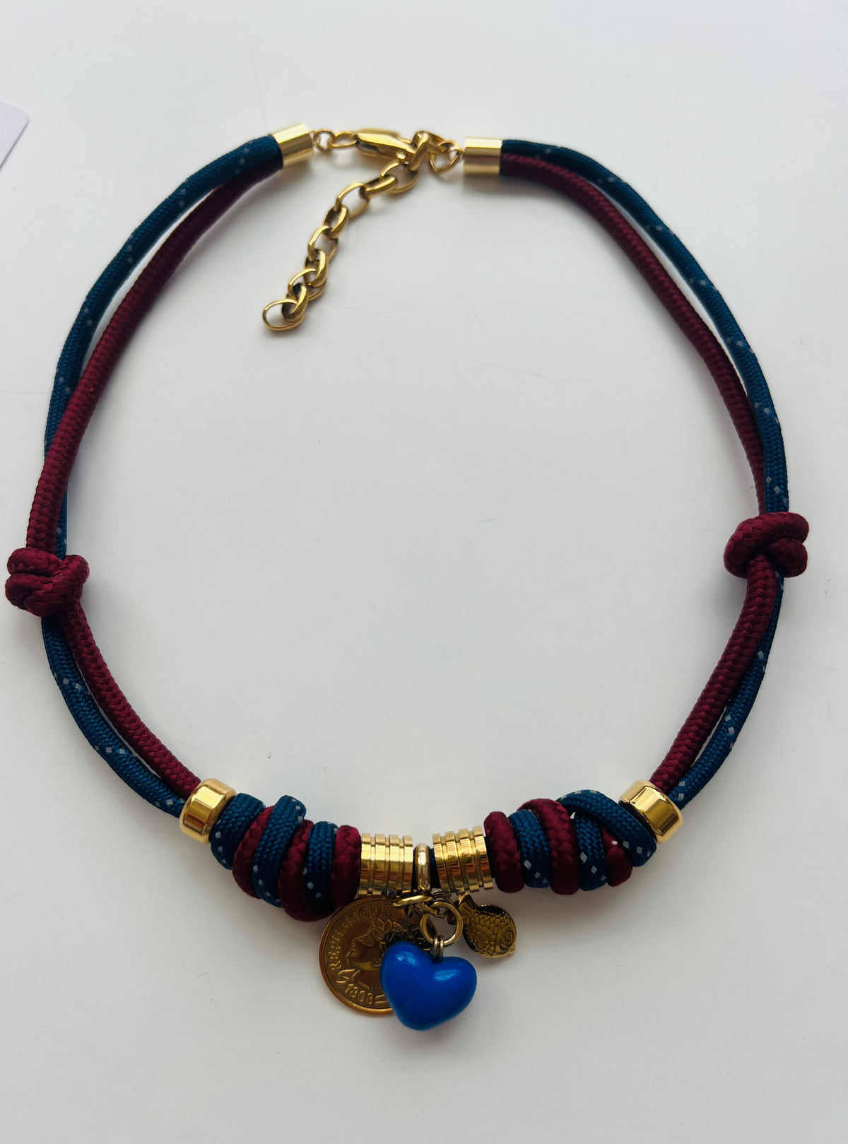Short double cord necklace ( extendable) #122