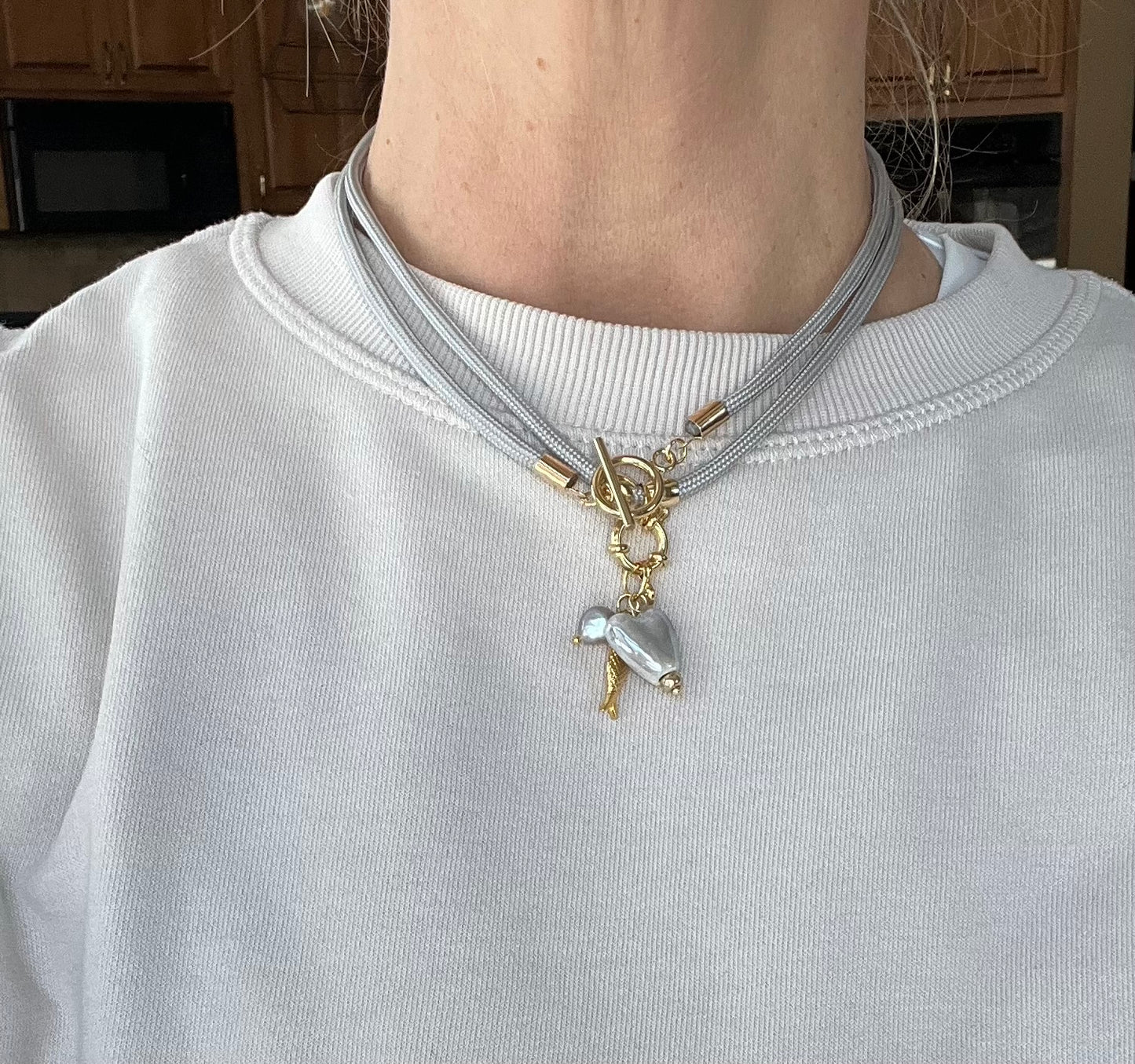 Cord necklace, multiple ways to wear #39