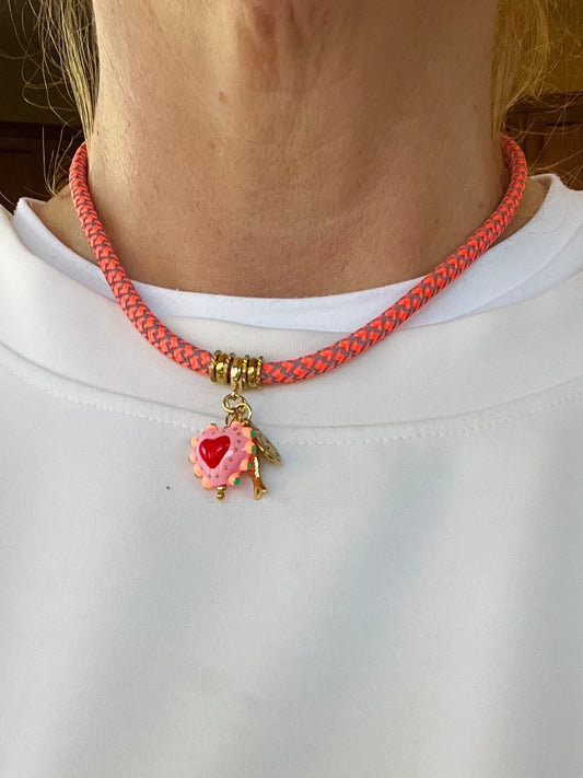 Cord necklace, short with back closer #85