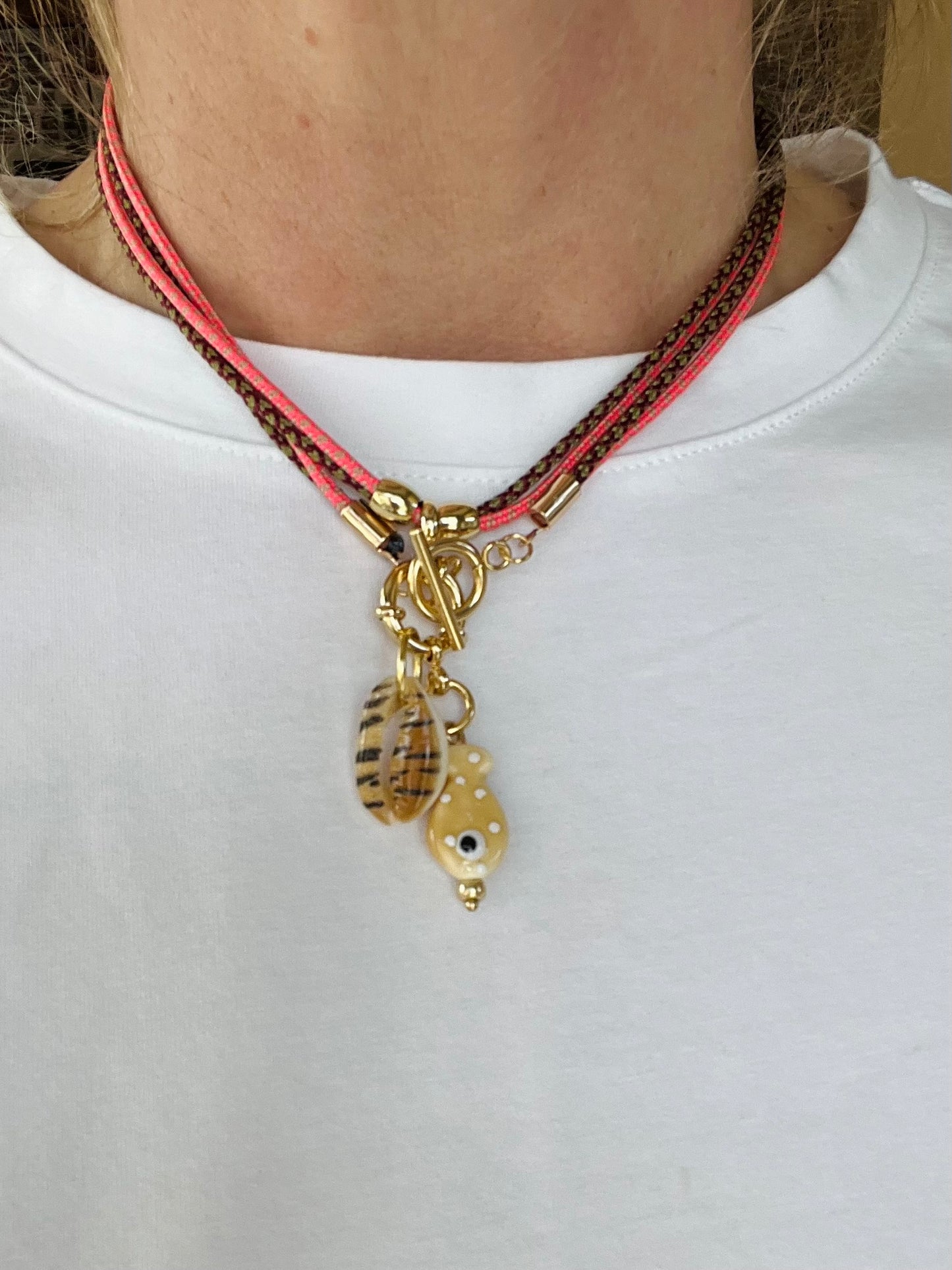 Double cord necklace, multiple ways to wear #96