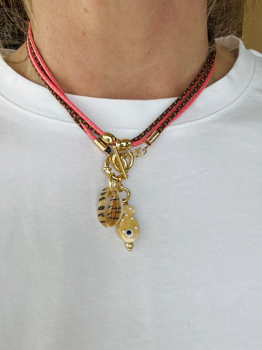 Double cord necklace, multiple ways to wear #96