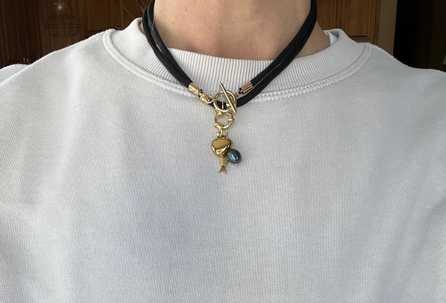 Cord necklace, multiple ways to wear #41