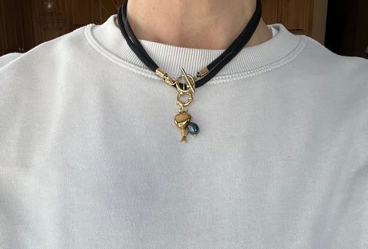 Cord necklace, multiple ways to wear #41