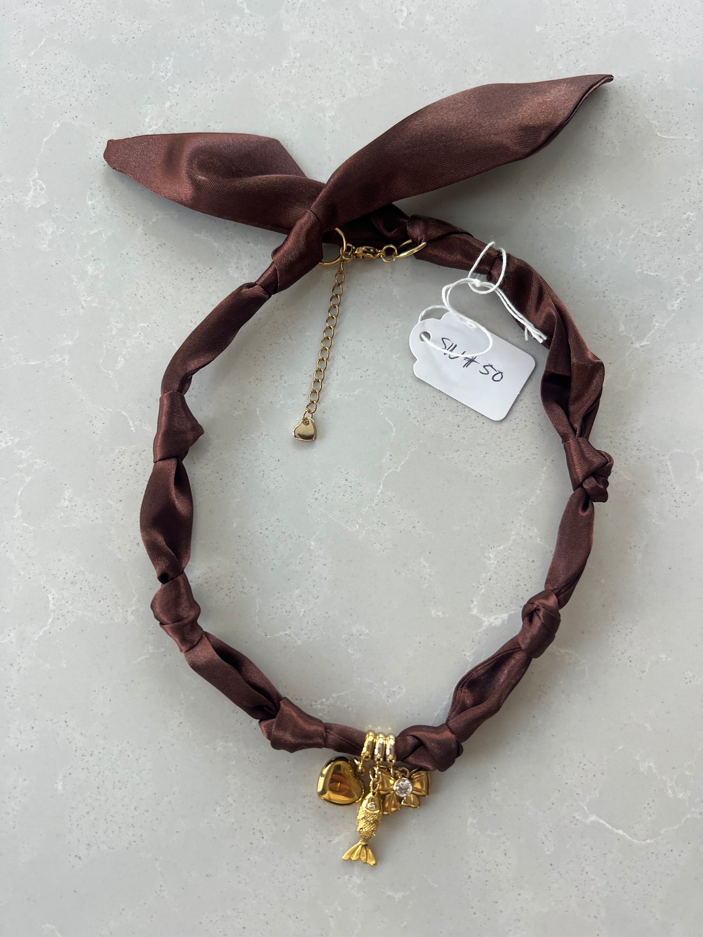 Scarf necklace #50( closure at the back)