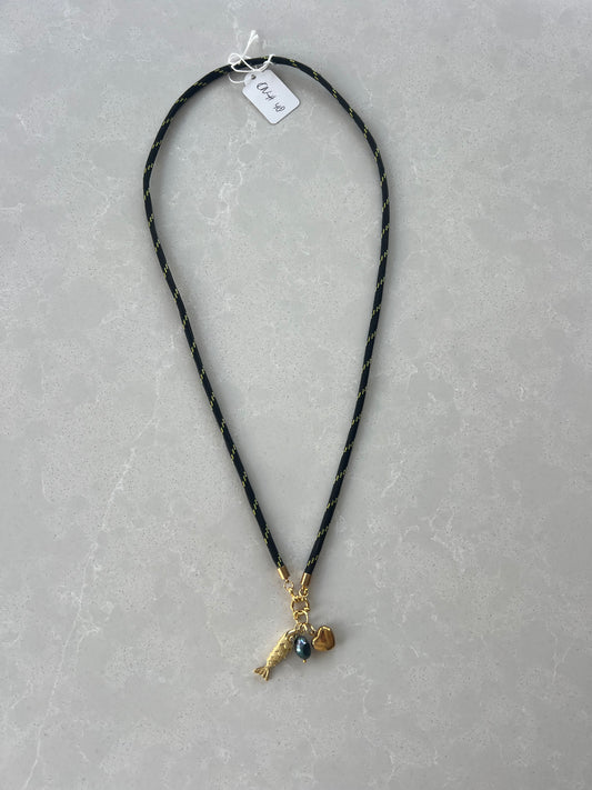 Middle long cord necklace #48