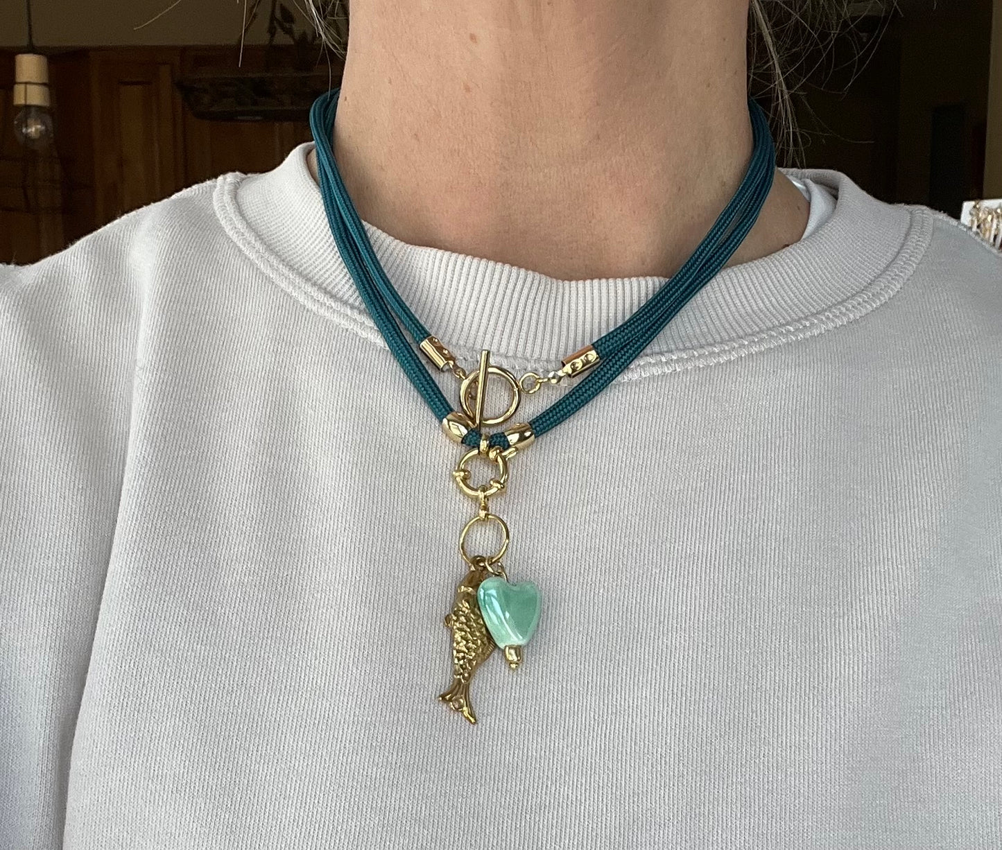 Cord necklace,multiple ways to wear #40