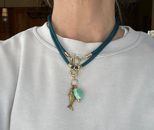 Cord necklace,multiple ways to wear #40