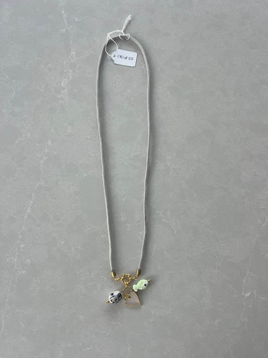 Middle long cord necklace #50