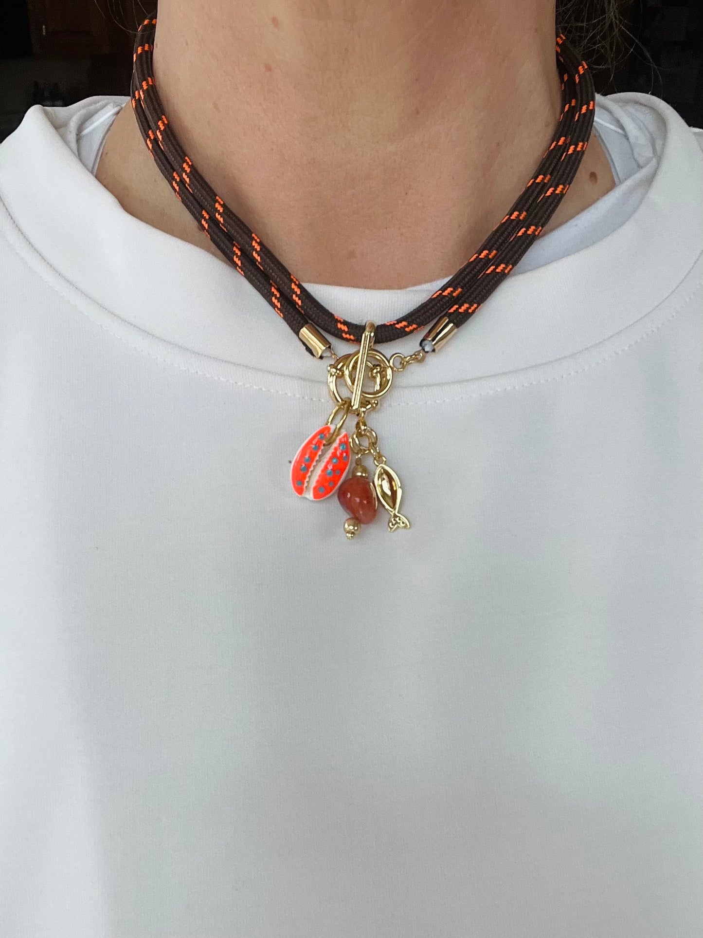 Cord necklace, multiple ways to wear #64