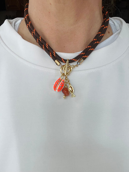Cord necklace, multiple ways to wear #64