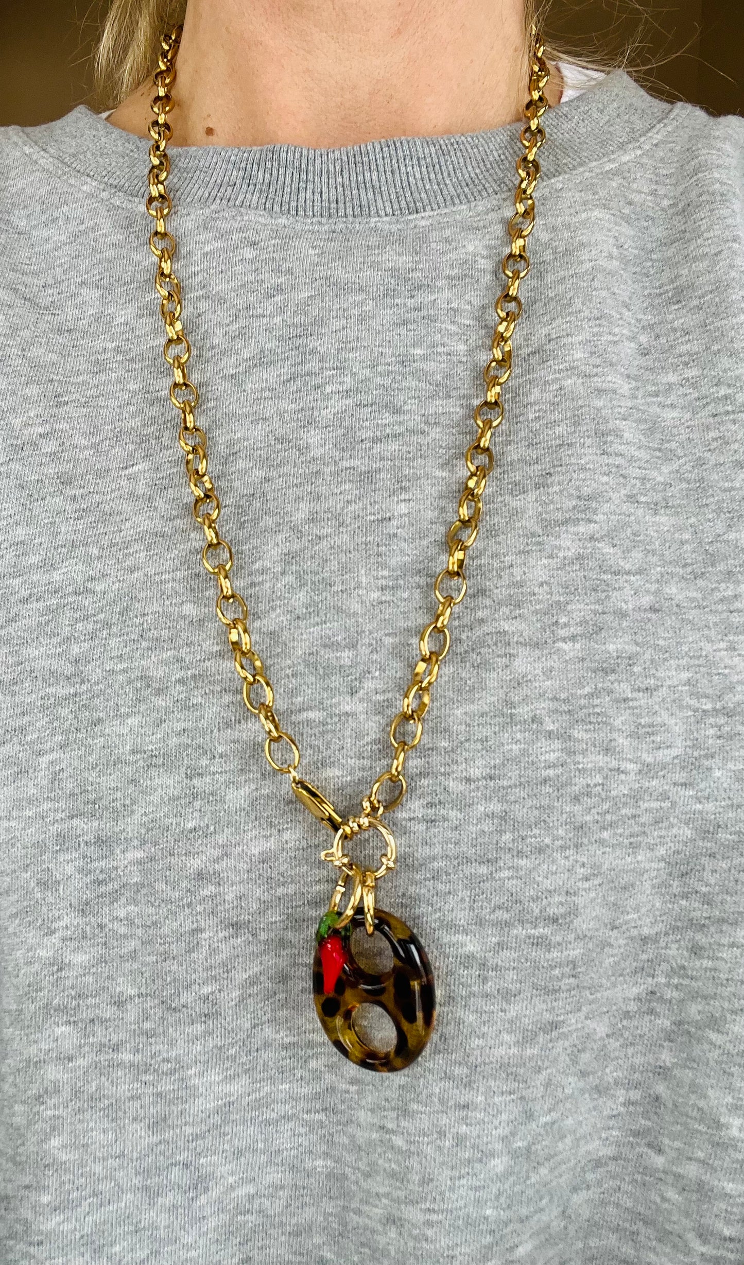 Long chain necklace ( multiple ways to wear)