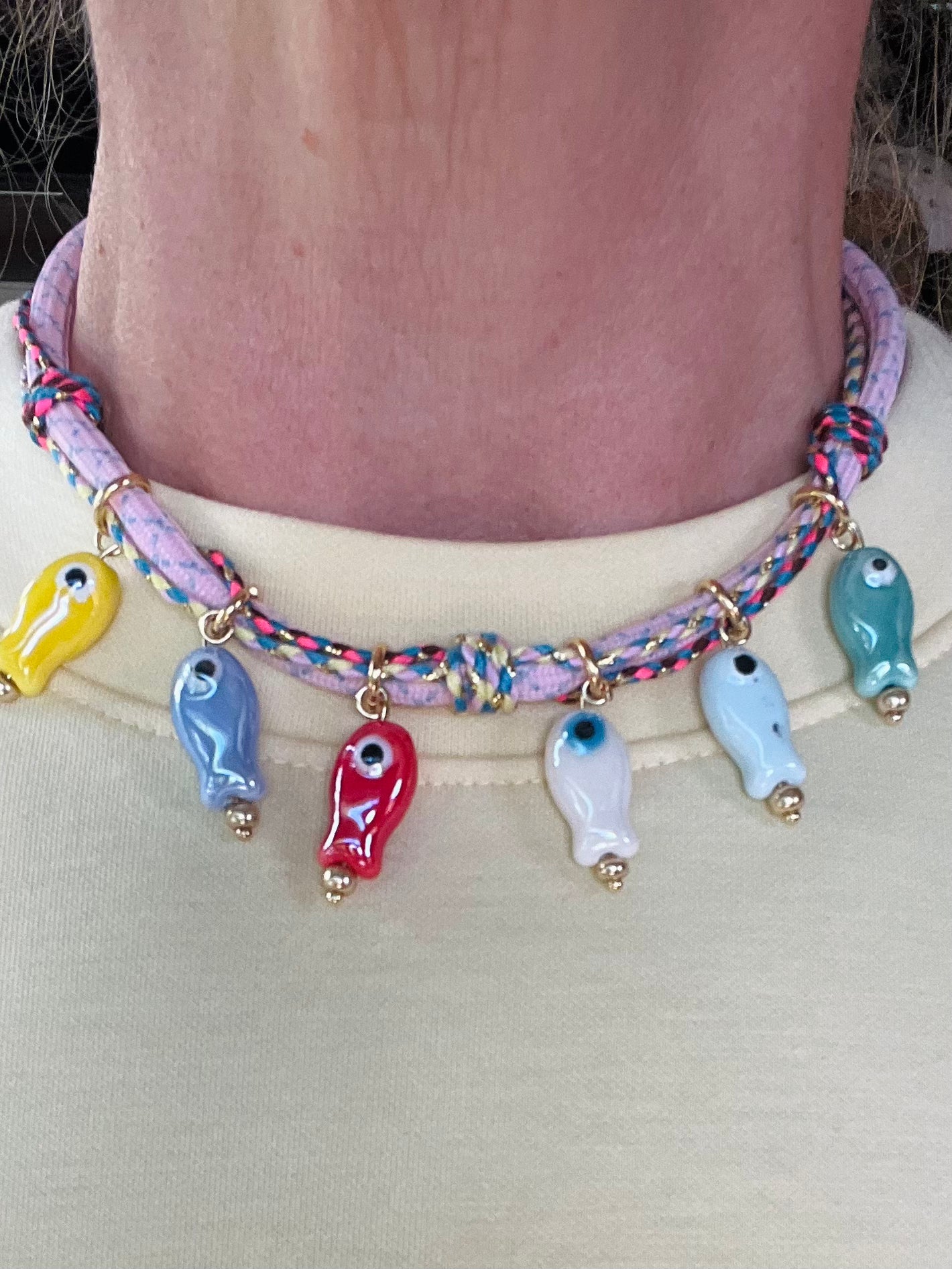 Fish cord necklace #97